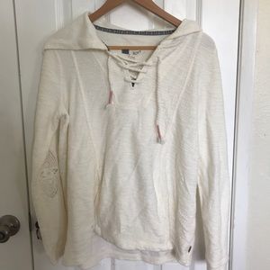 roxy hoodie w/crochet sleeves